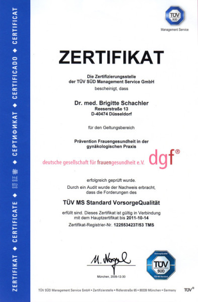 Zertifikat TÜV